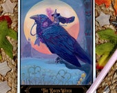 Fantasy Art Card-Raven Witch- Witchcore-Halloween-Raven Greeting Card-Halloween Witch-Home -Goth Art-Dark Fantasy Art- Witchcraft