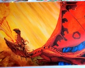 Dragon Rage Gaming Mat-Playmat-Magic the Gathering-Dungeons and Dragons-Computer Desk Accessory-TCG Table Mat-Table Games-Fantasy Art Pad