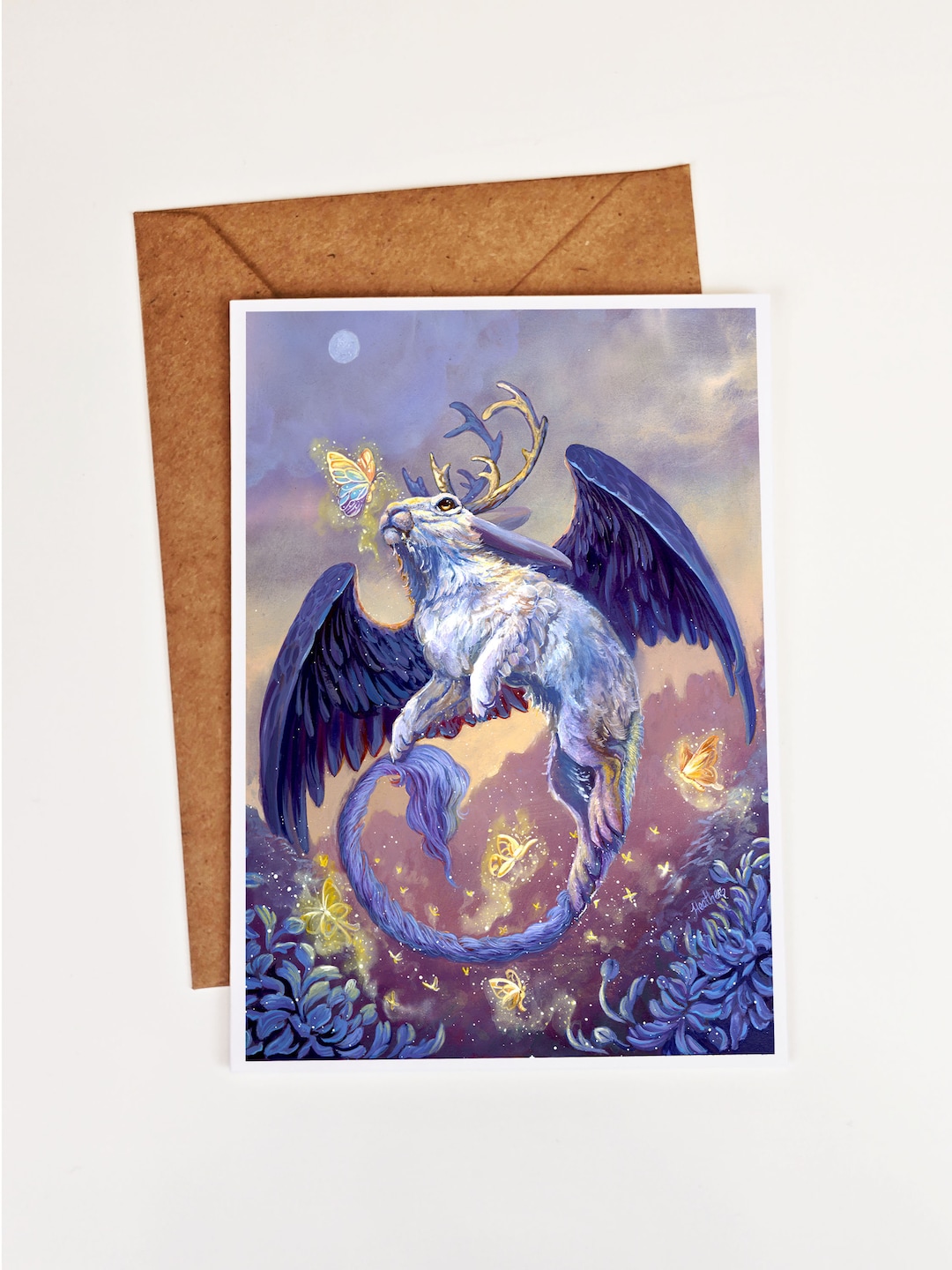 Fantasy Art Card-wolpertinger-blank Greeting Card-german Folk Lore ...