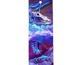 Dark Fantasy 1- Metal Bookmark-Fantasy Art-Fantasy Creature-Unicorn-Skeleton-Skull-Stationary-Journal-Planner-Reading-MtG-D&D-2 x 6-Alumi