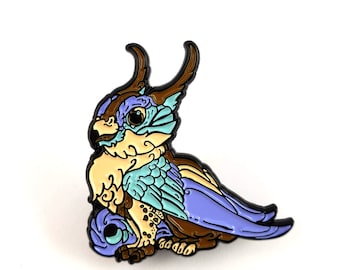 Baby Gryphon Enamel Pin: Kawaii Fantasy Creature Collector Gift