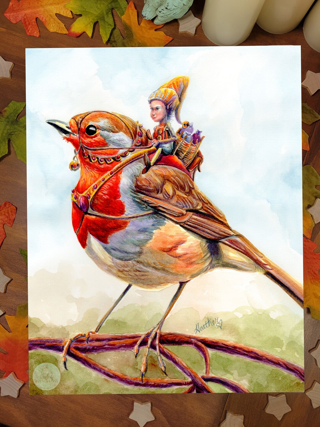 Fairy Riding Robin Art Print: Signed Fantasy Illustration (11x14) - Etsy