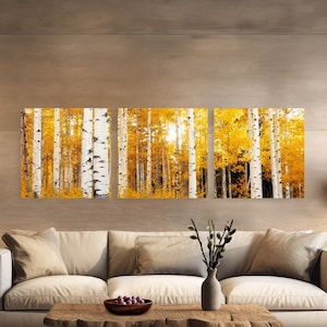 Aspen Tree Canvas Print Set: Fall Forest Photography, Home Decor