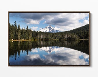 Mountain Framed Canvas Print - Nature Wall Art Home Decor - Oregon Forest Photography