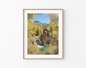 Crystal Mill Colorado Photo Print, Nature Photography, Gallery Wrapped Canvas