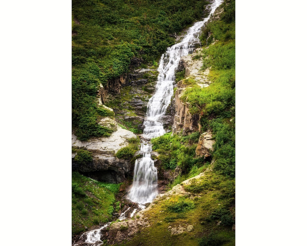 Extra Large Nature Wall Art, Forest Canvas, Waterfall, Peaceful