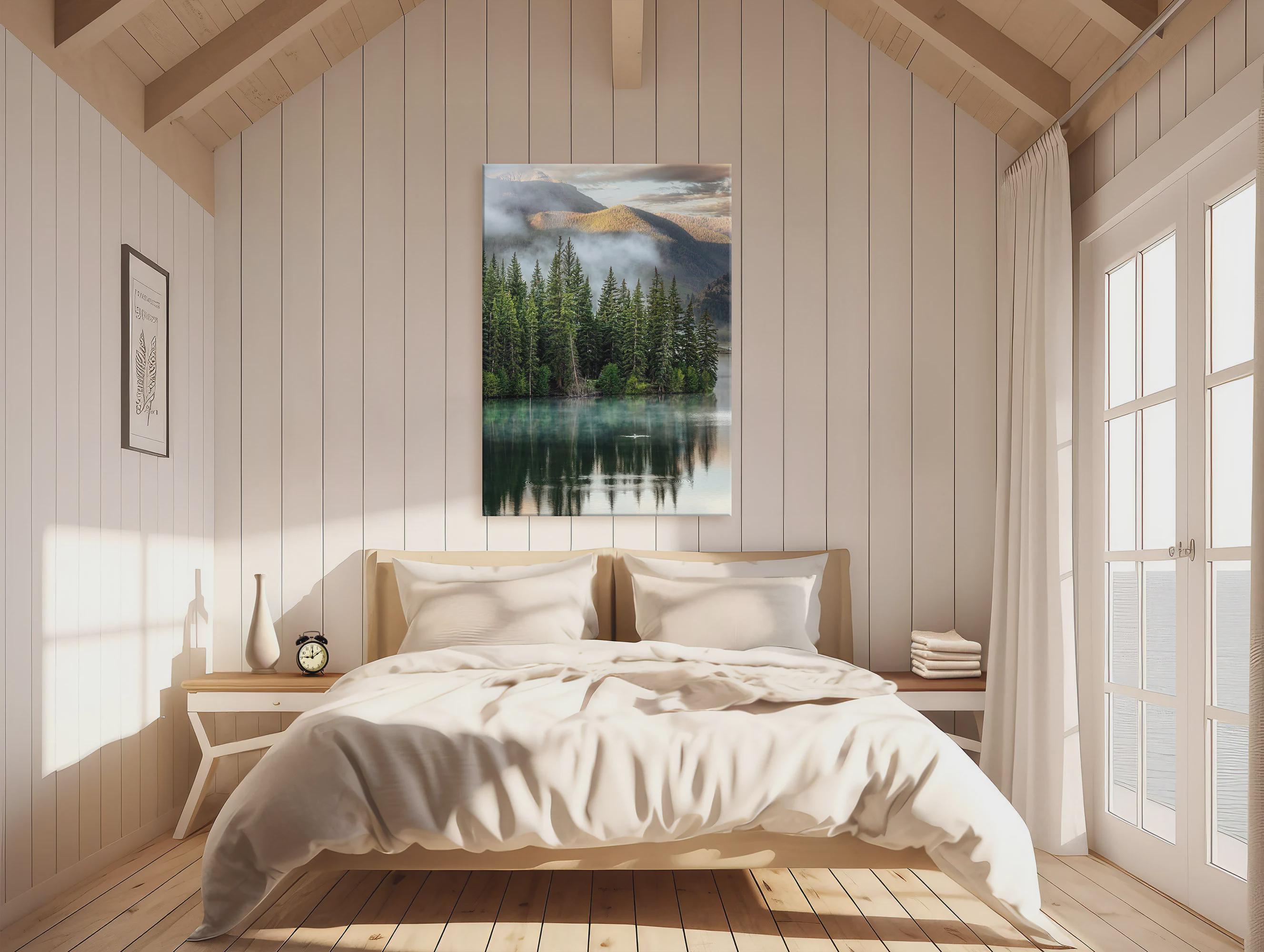Rocky Mountain Wall Art – Lake Reflection Photo Print, Canvas or Metal – Nature Landscape Decor – Customizable Mountain Artwork