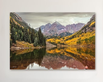 Maroon Bells Canvas or Photo Print: Aspen Colorado Mountain Photography
