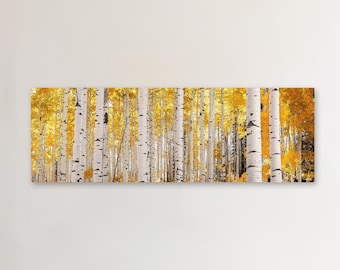 Long Narrow Aspen Wall Art Print, Colorado Nature Photography, Home Office Decor