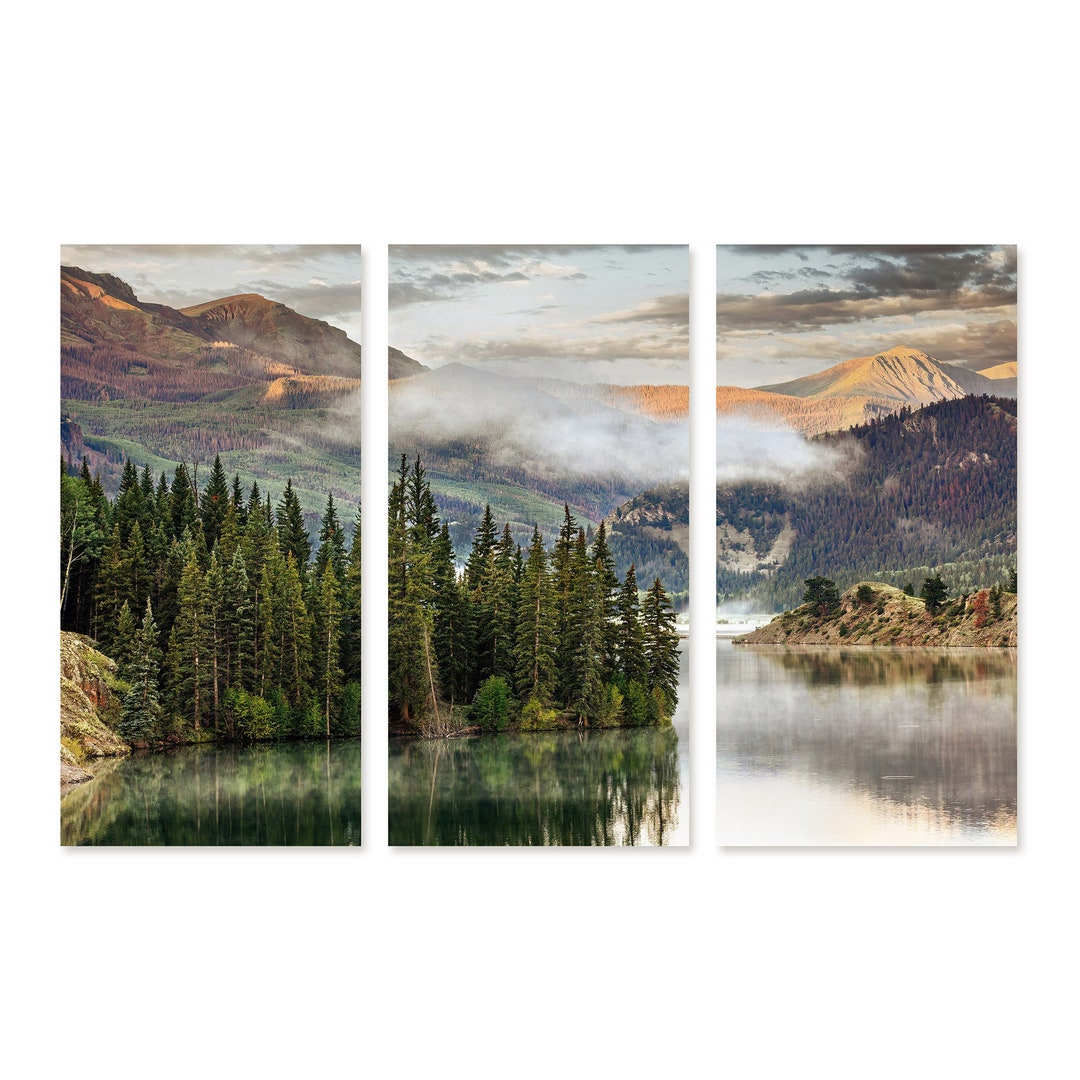 Set of 3 Piece Mountain Wall Art Gallery Wall Canvas Prints Lake San ...