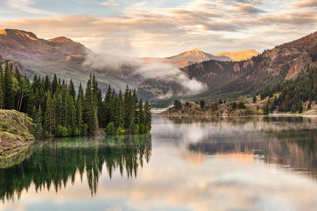 Colorado Rocky Mountains Wall Art, Lake, Water Reflection, Sunrise