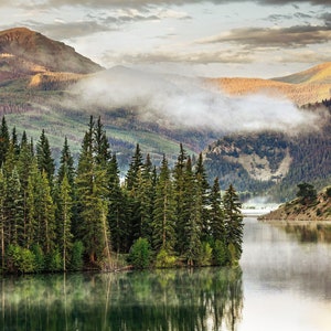 Stunning Colorado Mountain Lake Wall Art, Nature Landscape Photography, Pine Trees, Home Decor