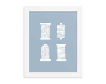 Framed Spools in Blue & White | Wall Art | Mother's Day | Teacher Gifts