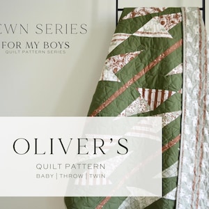 Oliver&#39;s Quilt Pattern PDF Download | Modern Quilt Pattern | Fat Quarter Friendly | Beginner Quilt | Baby Quilt