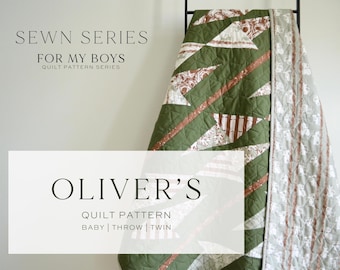 Oliver's quiltpatroon pdf-download | Modern quiltpatroon | Fat Quarter-vriendelijk | Quilt voor beginners | Babyquilt