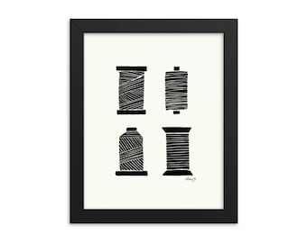 Framed Spools in Black | Wall Art | Mother's Day | Teacher Gifts