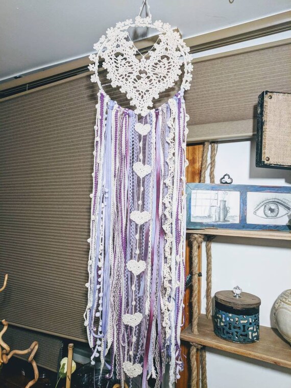 Charlotte Boho Shabby Chic Hand Crotchet Dream Catcher Etsy