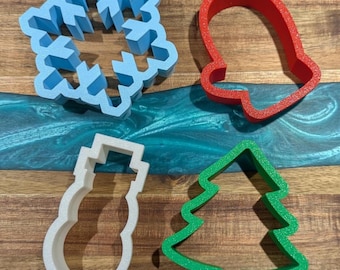 Juego de cortadores de galletas navideños con forma de copo de nieve, manopla, muñeco de nieve y árbol. Herramienta para hornear y decorar.