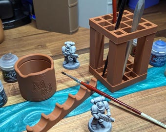 Set de bote de pintura en miniatura, portapinceles y soporte modular: organizador de pinturas para artistas, ideal para acrílico y acuarela.