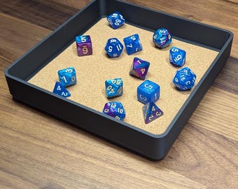 Bandeja cuadrada para dados de D&D con base de corcho, bandeja antideslizante para dados, bandeja para dados de juegos de rol, accesorio para juegos de mesa, regalo para Dungeon Master, juego de mesa
