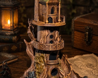 Torre de dados de la Torre de vigilancia / Torre de dados del Castillo de fantasía / Lanzador de dados de D&D / Torre de dados para juegos de rol de mesa / Regalo para el Dungeon Master