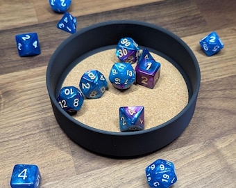 Bandeja redonda para dados de D&D con base de corcho, bandeja antideslizante para dados, bandeja para dados de juegos de rol, accesorio para juegos de mesa, regalo para Dungeon Master, juego de mesa