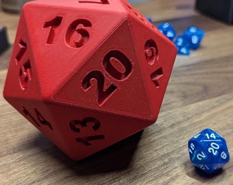 Dados D20 grandes: dado gigante de 20 caras para jugadores de D&D, juegos de rol y coleccionistas de dados.