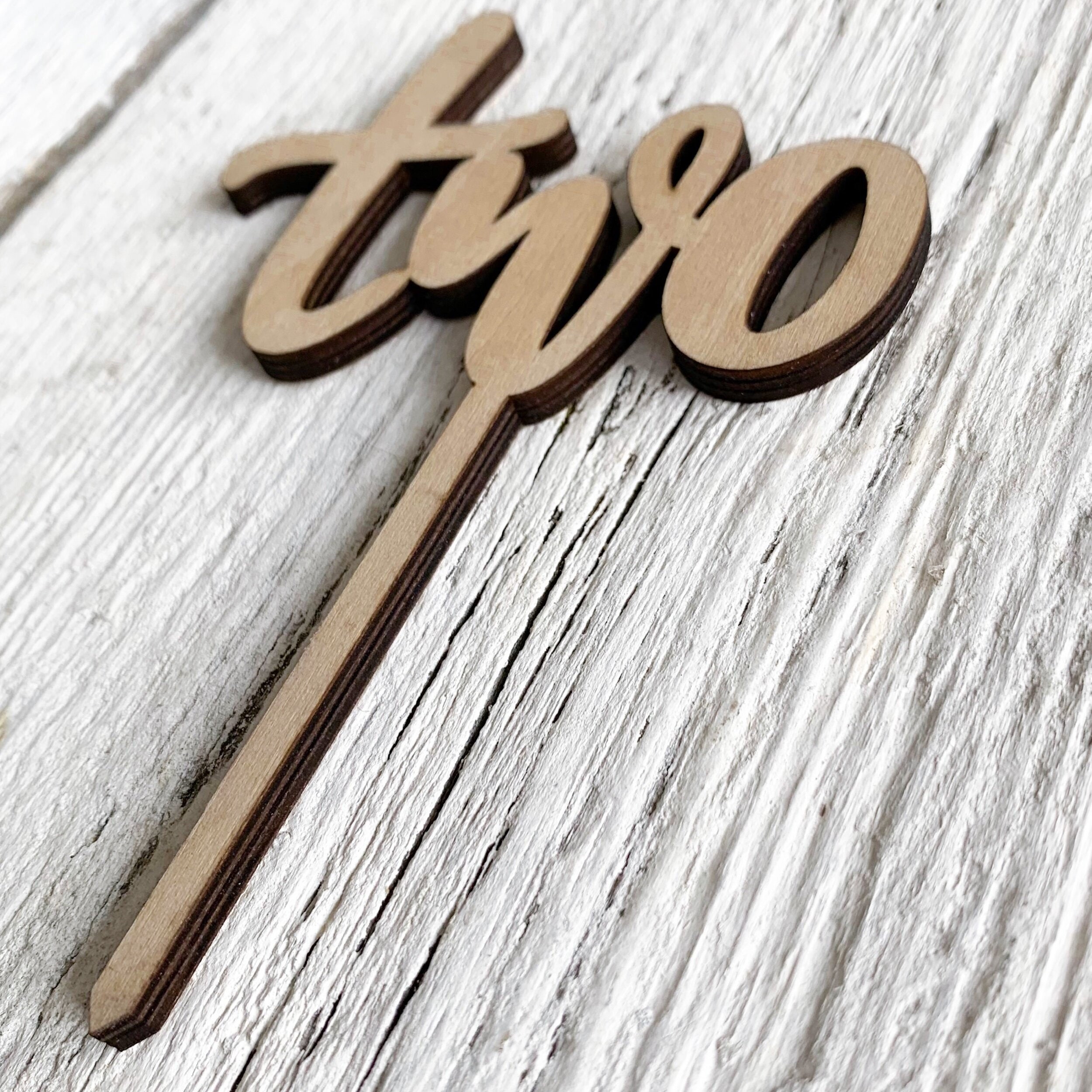 Two Cake Topper - Cake Topper - Birthday - Laser Cut - Hand Lettered ...