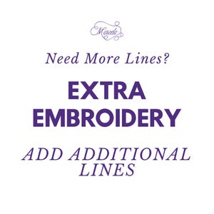 Extra Embroidery Lines Add-On  (Additional Text Upgrade)