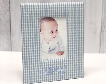 Baby Photo Frame with Gingham Cotton Collection // Gingham Photo Frame, Baby Gingham