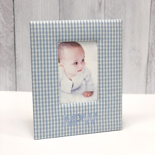Baby Photo Frame with Gingham Cotton Collection // Gingham Photo Frame, Baby Gingham