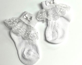 Christening Socks // baptism socks, lace baby socks