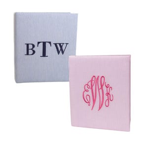 Baby Memory Book with Striped Seersucker Cotton // Seersucker Baby Book// Personalized Seersucker // Personalized Memory Book