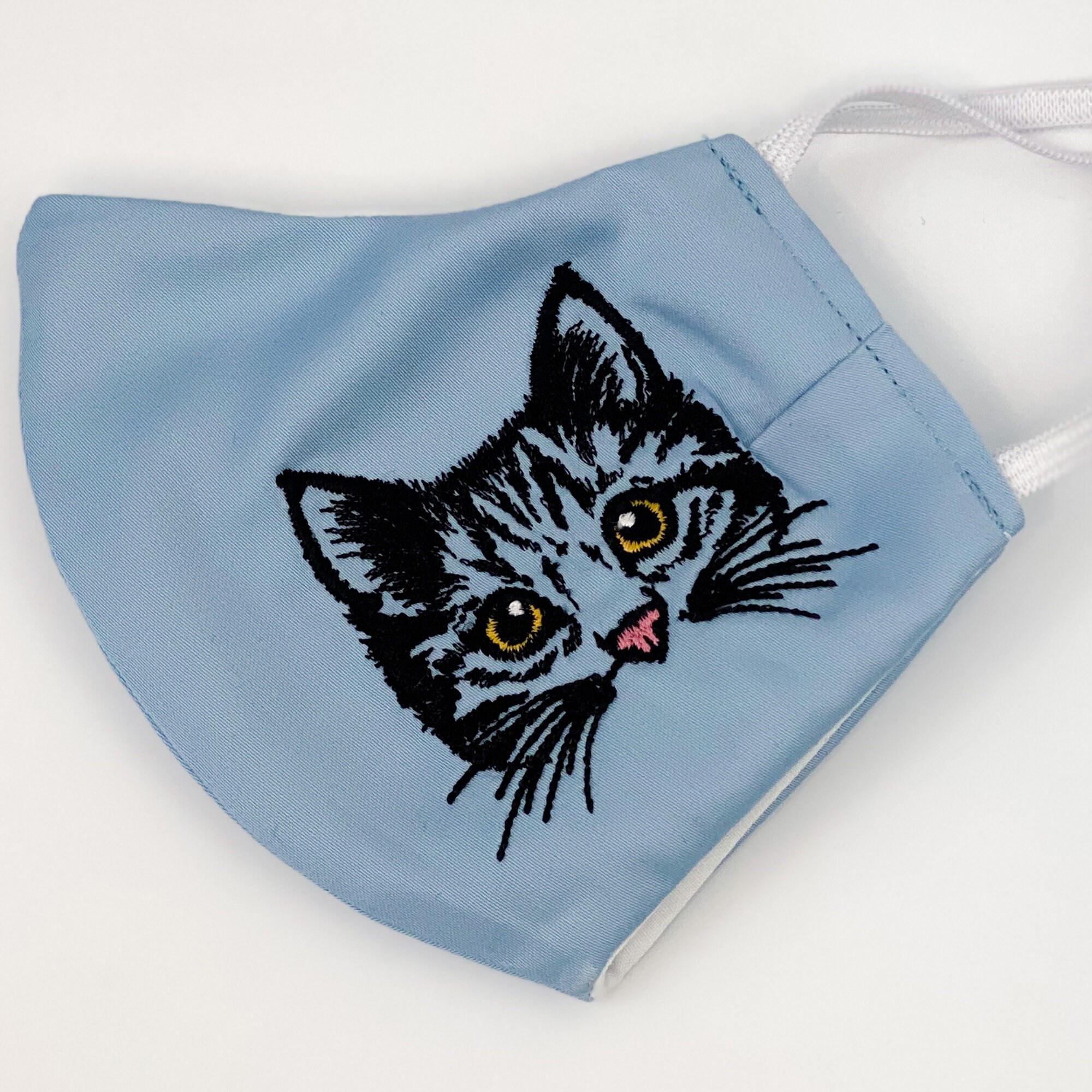 Black Cat Face Mask Etsy