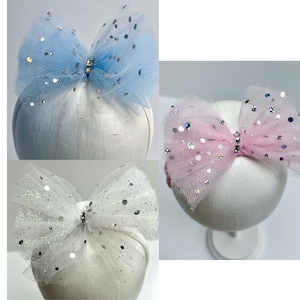 Matching Hair Baby Tulle Rhinestone Jersey Headband