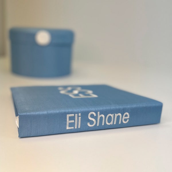 Personalized Shantung Baby Memory Book: Embroidered Name, Photo Album