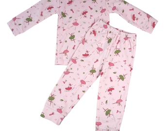Conjunto de pijama de camisa y pantalón de manga larga de algodón Pima Ballerina