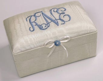 Small Baby Keepsake Box in Moiré // storage box, memory box, small box, keepsake storage