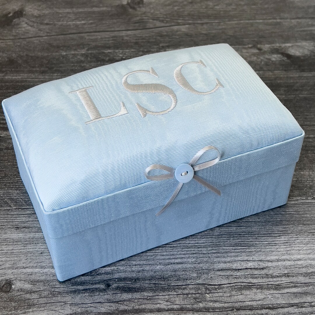 Small Baby Keepsake Box in Moiré // Storage Box, Memory Box, Small Box