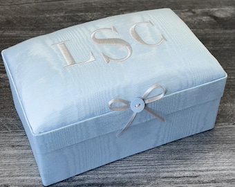 Small Baby Keepsake Box in Moiré // storage box, memory box, small box, keepsake storage