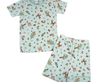 Wald Pima Baumwolle Kurzarm Shirt & Shorts Pyjama Set
