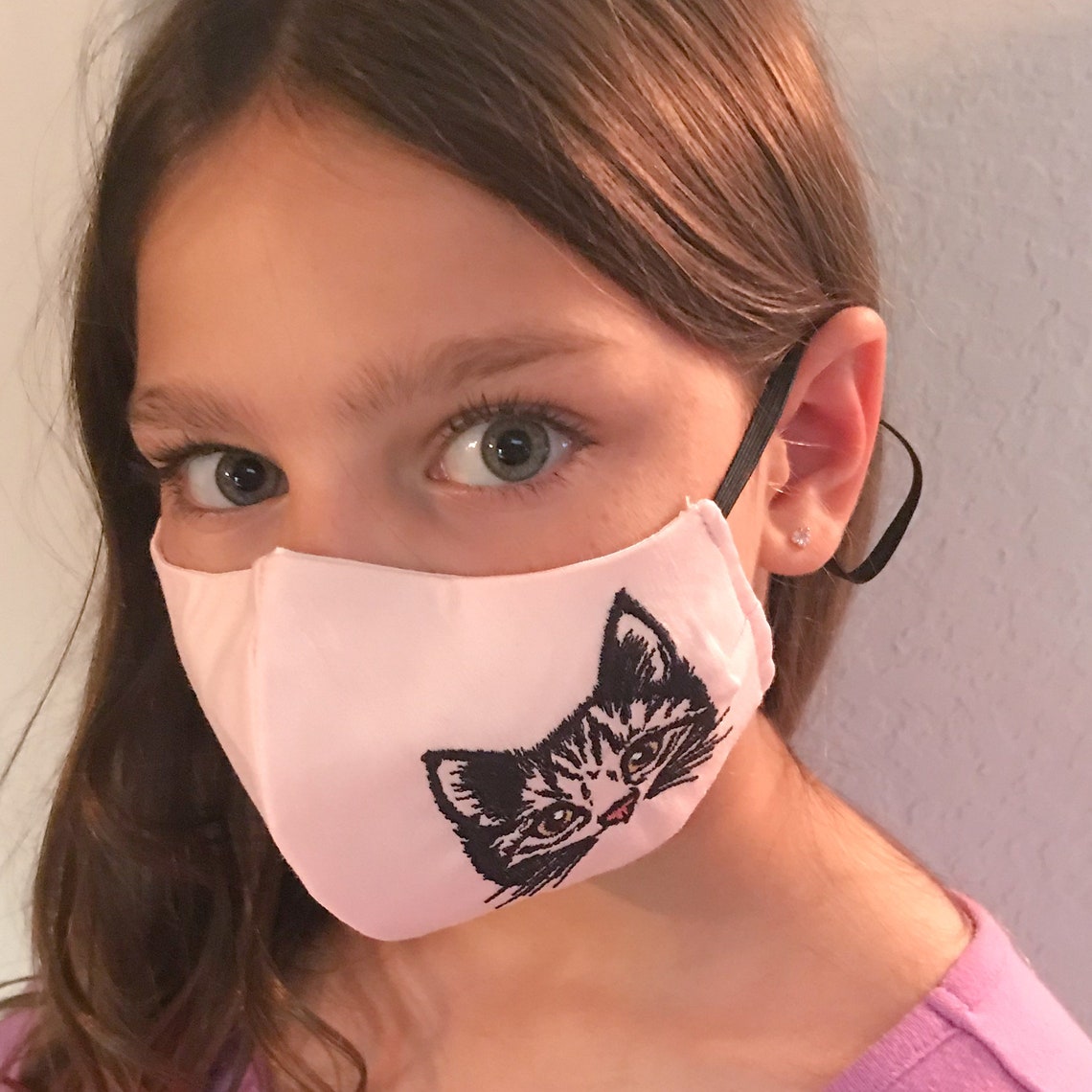 Black Cat Face Mask Etsy