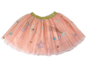 PeachTutu Multicolor Stars // Girl's Tutu, Tulle Skirt, Dress-Up Tutu, Ballet Skirt