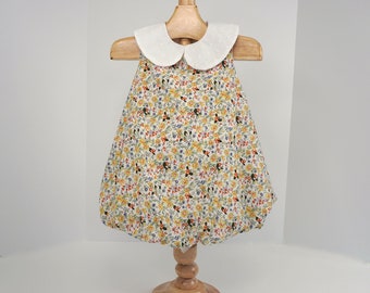 Ärmelloses Bubikragen Bläschen Kleid Mini Garten