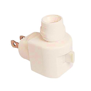 Night Light BASE ONLY, for crafting size C7, Swivel base plug, on/off switch, off-white cream color NO Bulb