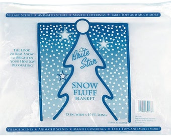 Holiday Snow Blanket: 15 In x 10 Ft Polyfill Artificial Snow with Glitter