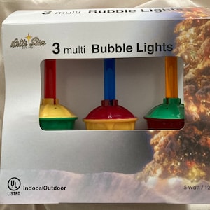 Christmas Bubble Lights Replacement Bulbs Set of 3 Multi Color