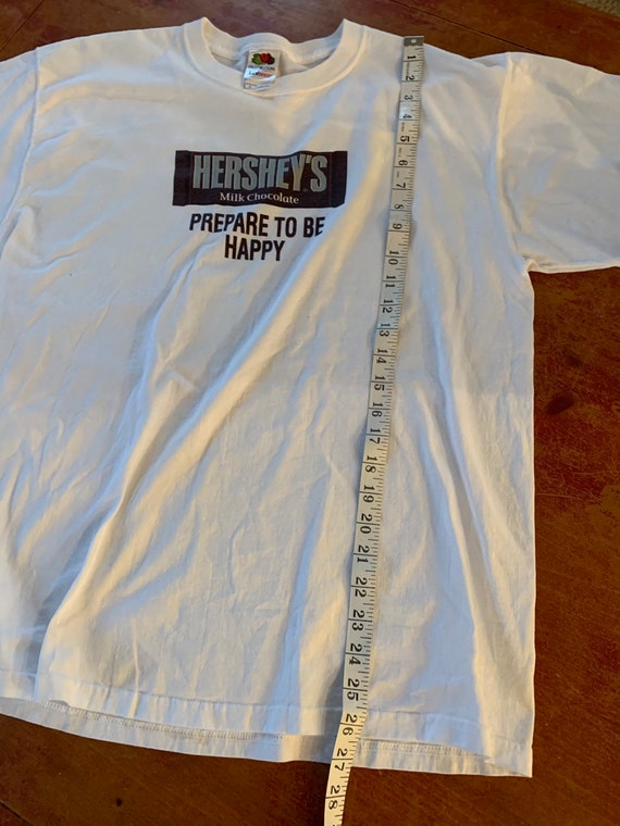 Vintage Hershey’s Milk Chocolate Candy Prepare to be Happy T Shirt Size Large EUC Excellent Condition View 6