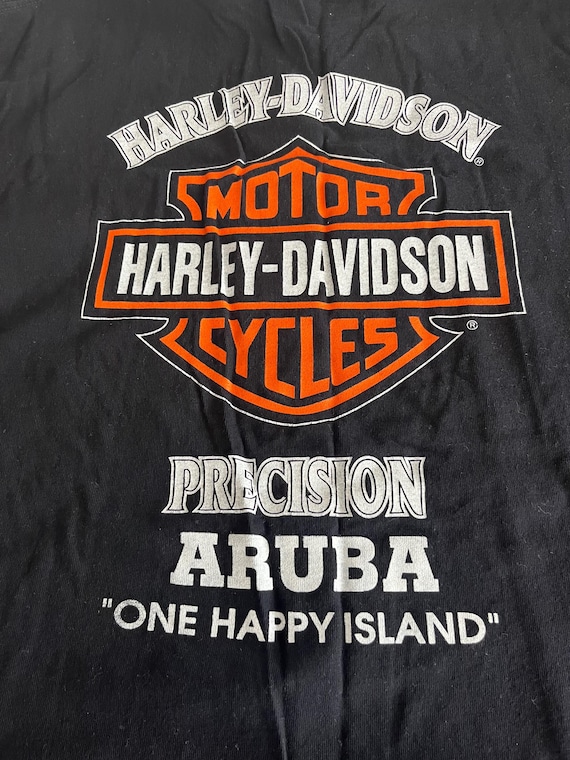 Vintage 1989 Harley Davidson Flaming Eagle Aruba T Shirt Size