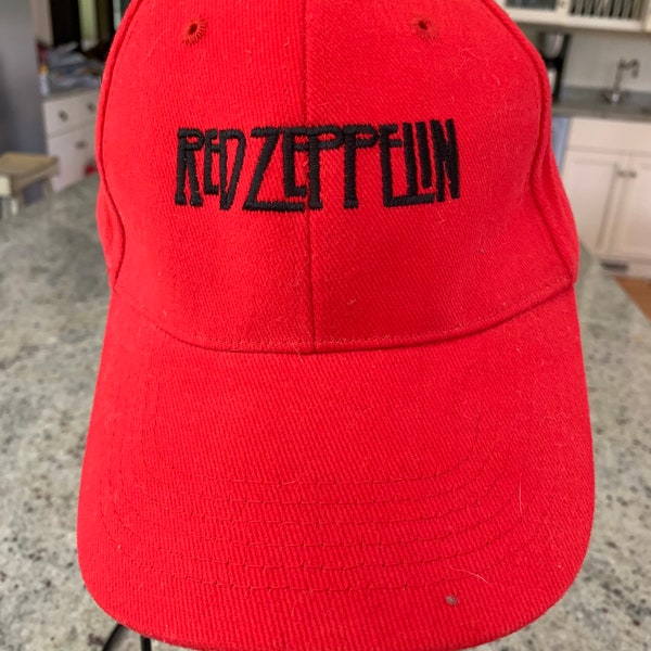 Vintage Red Zeppelin Hat Cap Quality Stitched Embroidered Red Black